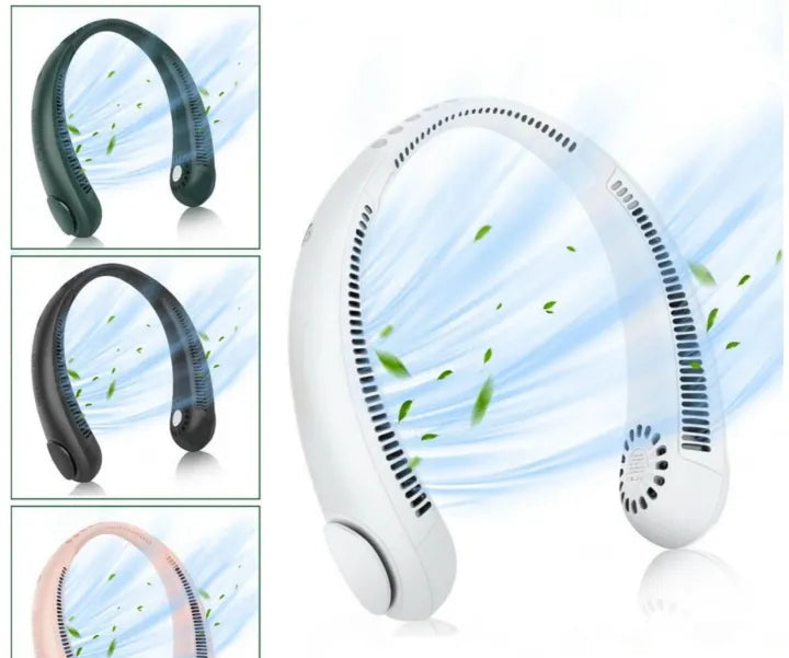 Hands-Free Neck Fan | Powerful 360° Cooling Fan | Bladeless Neck Fan for Kitchen | Rechargeable USB Mini Fan for Summer, Sports & Travel Outdoors