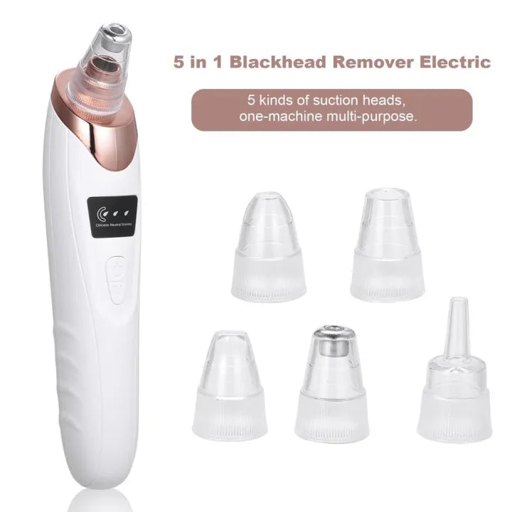 5 in 1 Multi-functional Electric Black Head Removal Derma Suction|White Head Remover|Pimple Acne Remover|Dust & Dirt Remover